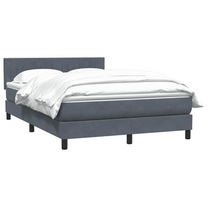vidaXL Boxspringbett mit Matratze Dunkelgrau 160x210 cm Samt