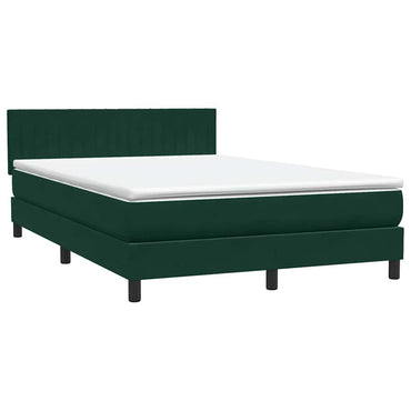 vidaXL Boxspringbett mit Matratze Dunkelgrün 160x210 cm Samt