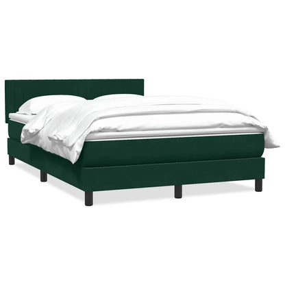 vidaXL Boxspringbett mit Matratze Dunkelgrün 160x210 cm Samt