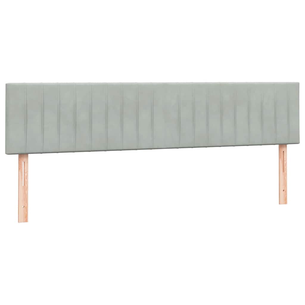 vidaXL Boxspringbett mit Matratze Hellgrau 180x210 cm Samt