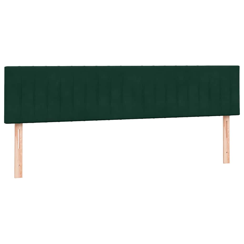 vidaXL Boxspringbett mit Matratze Dunkelgrün 180x210 cm Samt
