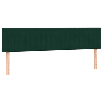 vidaXL Boxspringbett mit Matratze Dunkelgrün 180x210 cm Samt