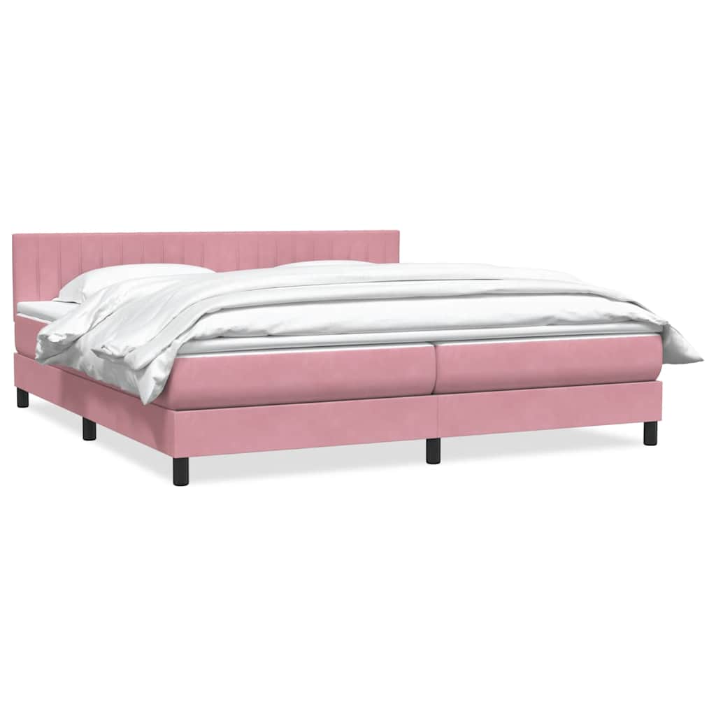 Boxspringbett mit Matratze Rosa 180x210 cm Samt