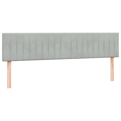 vidaXL Boxspringbett mit Matratze Hellgrau 200x210 cm Samt