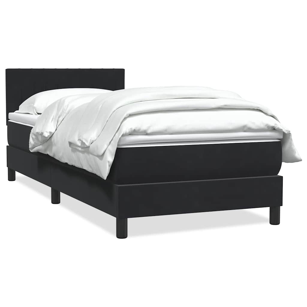 vidaXL Boxspringbett mit Matratze Schwarz 100x220 cm Samt