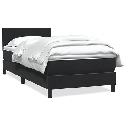 vidaXL Boxspringbett mit Matratze Schwarz 100x220 cm Samt