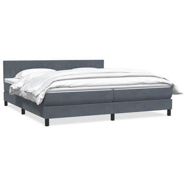 vidaXL Boxspringbett mit Matratze Dunkelgrau 200x220 cm Samt