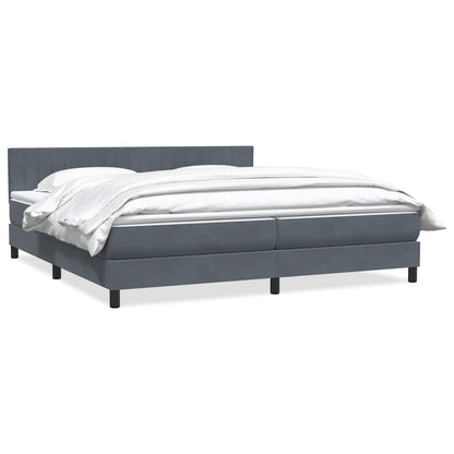 vidaXL Boxspringbett mit Matratze Dunkelgrau 200x220 cm Samt