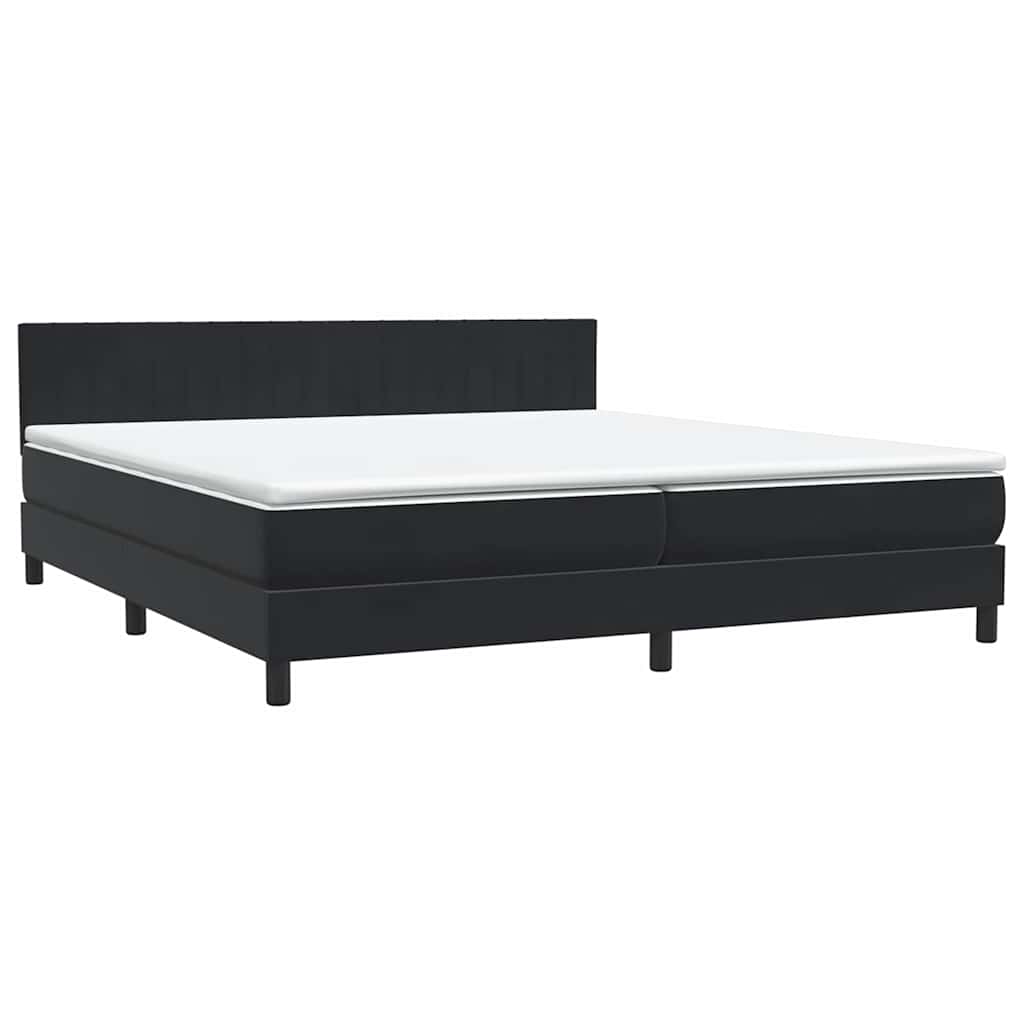 vidaXL Lit coffre avec matelas Noir 200x220 cm Velours