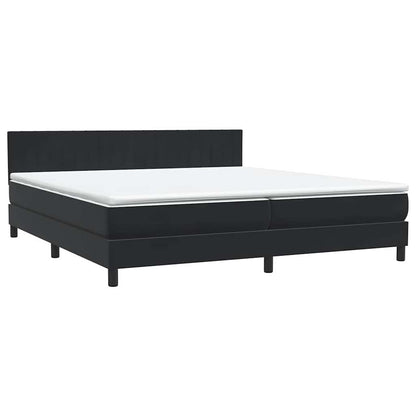 vidaXL Lit coffre avec matelas Noir 200x220 cm Velours