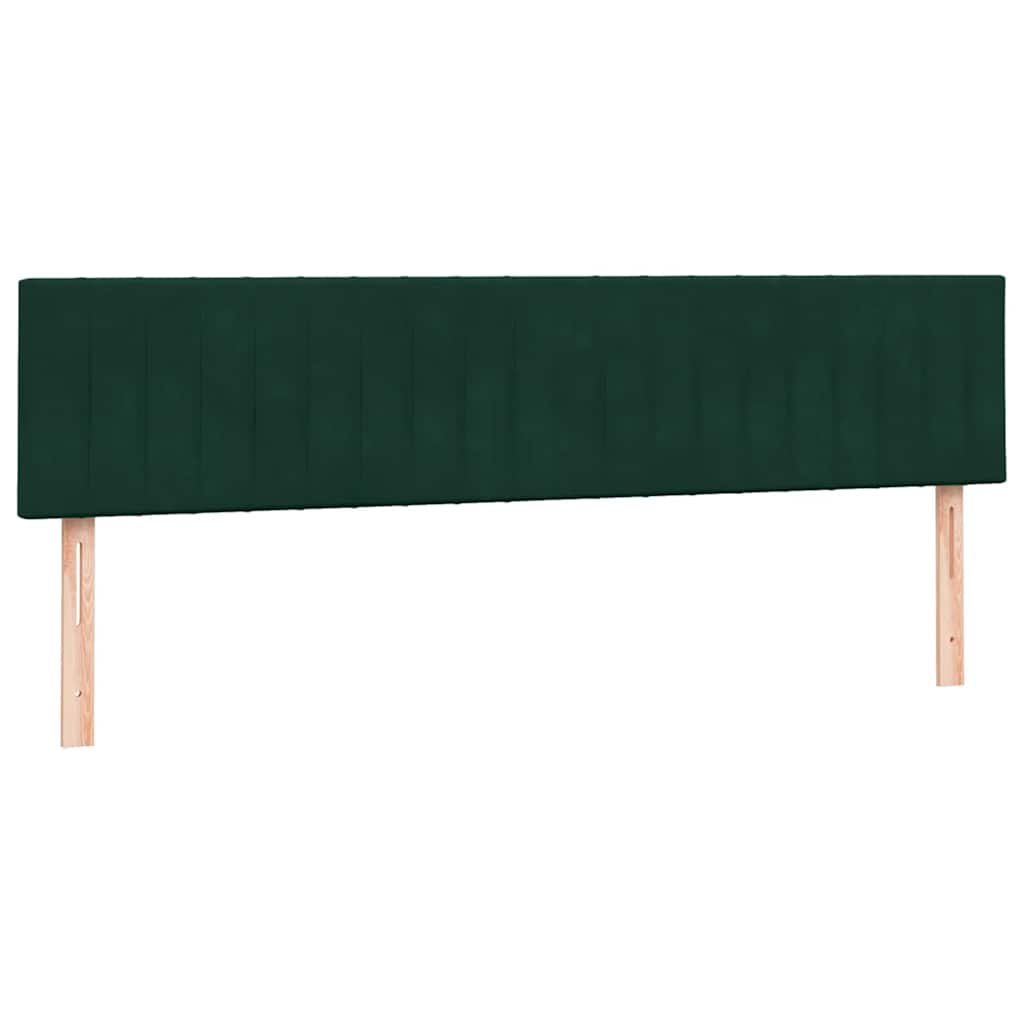 vidaXL Boxspringbett mit Matratze Dunkelgrün 200x220 cm Samt