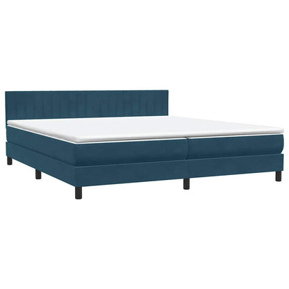 vidaXL Boxspringbett mit Matratze Dunkelblau 200x220 cm Samt
