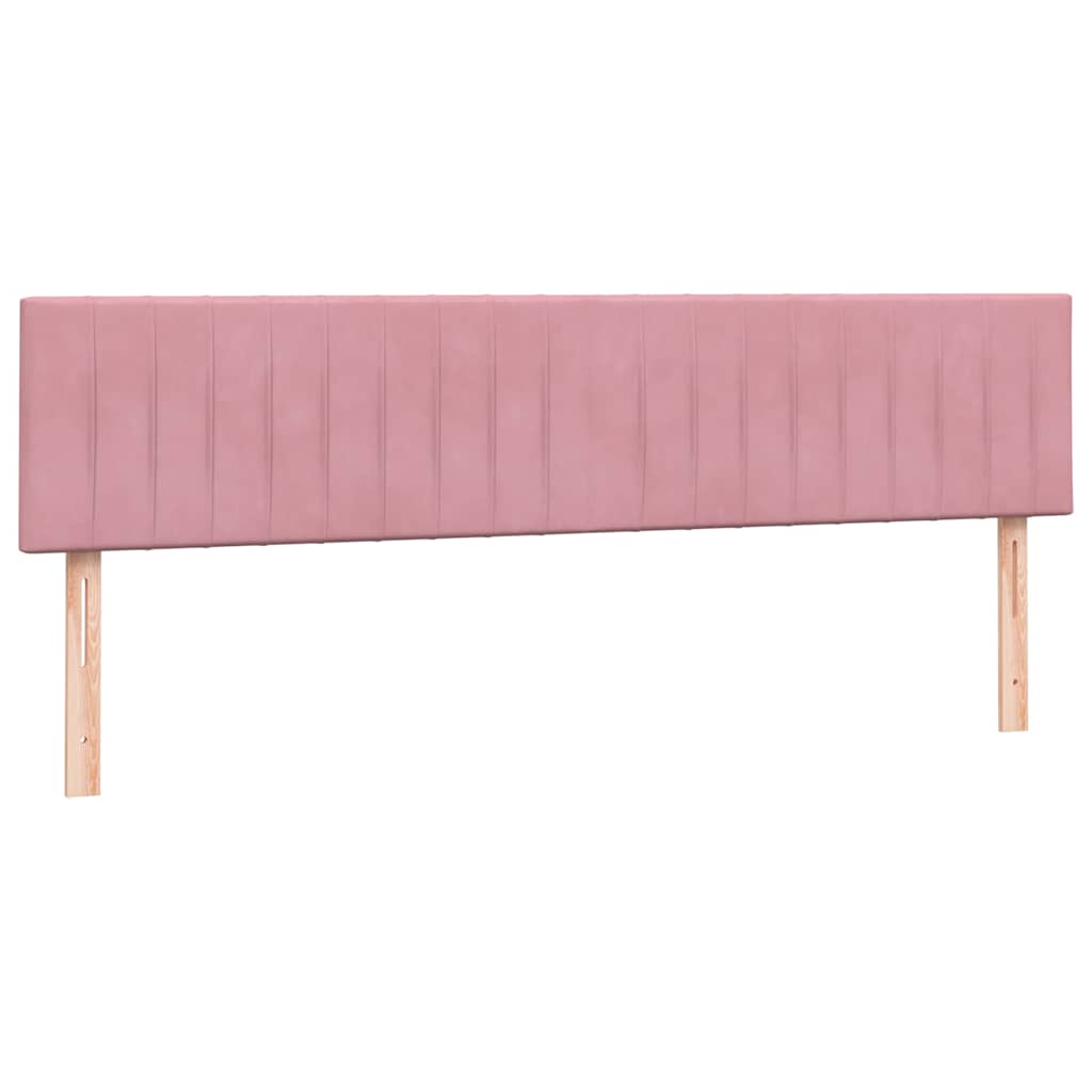 vidaXL Boxspringbett mit Matratze Rosa 200x220 cm Samt