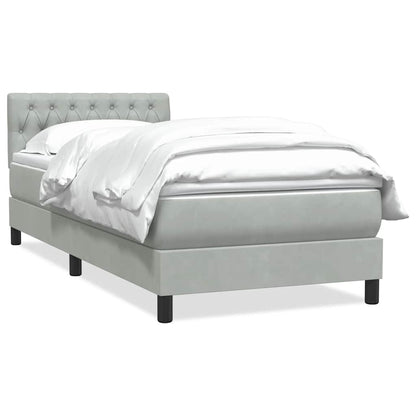 vidaXL Lit tapissier avec matelas Gris clair 80x210 cm Velours