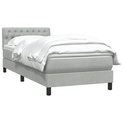 vidaXL Lit tapissier avec matelas Gris clair 80x210 cm Velours
