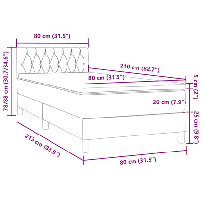 vidaXL Lit tapissier avec matelas rose 80x210 cm velours