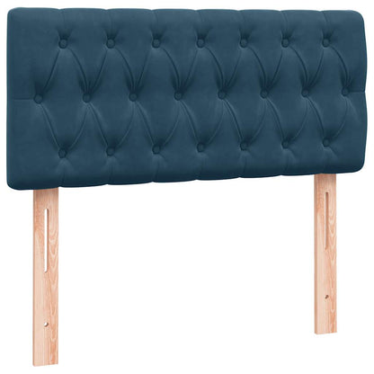 vidaXL Lit coffre avec matelas Bleu foncé 90x210 cm Velours