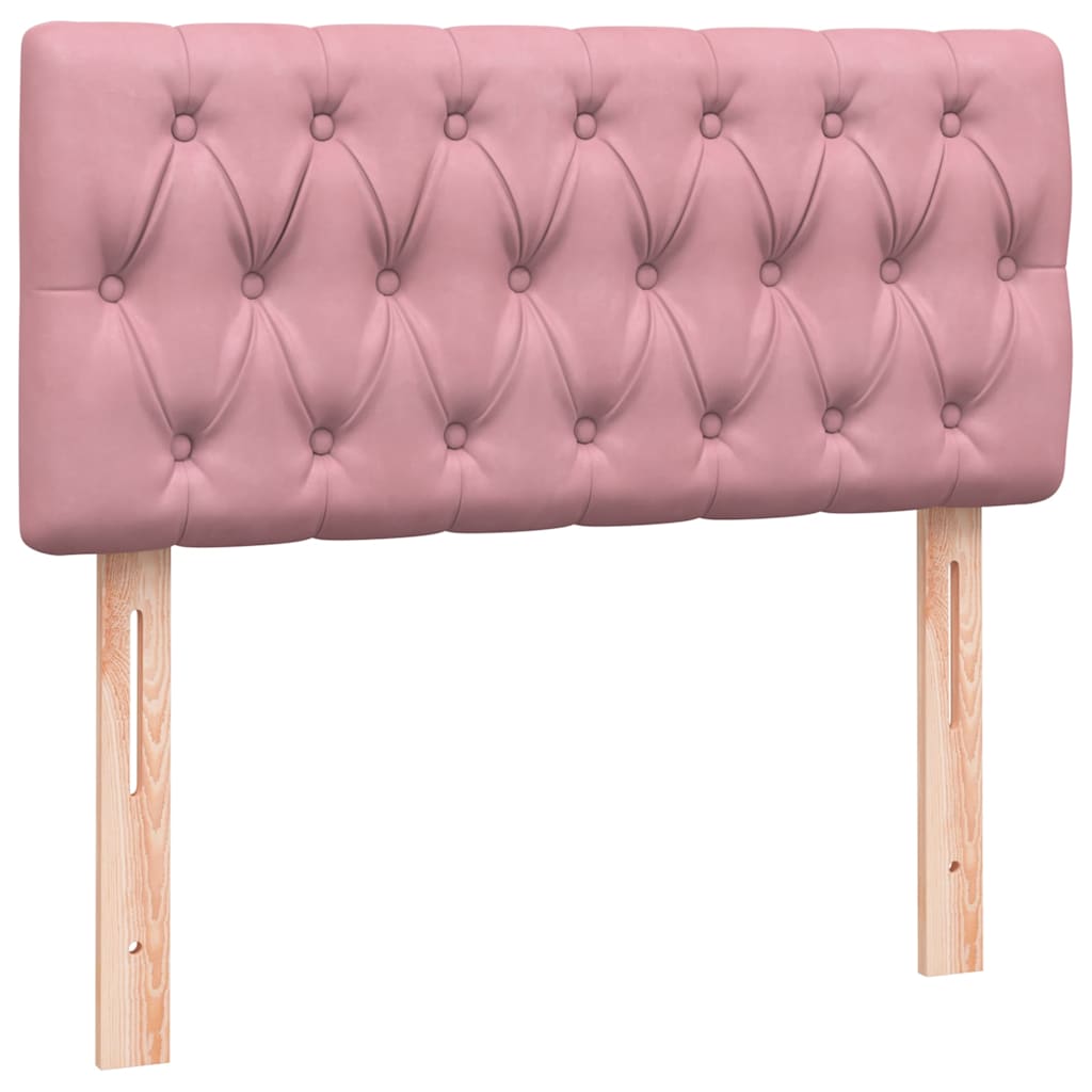 vidaXL Boxspringbett mit Matratze Rosa 90x210 cm Samt