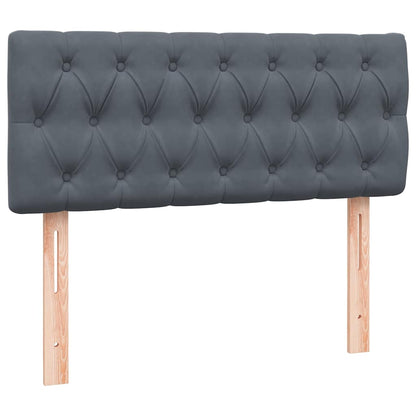 vidaXL Boxspringbett mit Matratze Dunkelgrau 120x210 cm Samt
