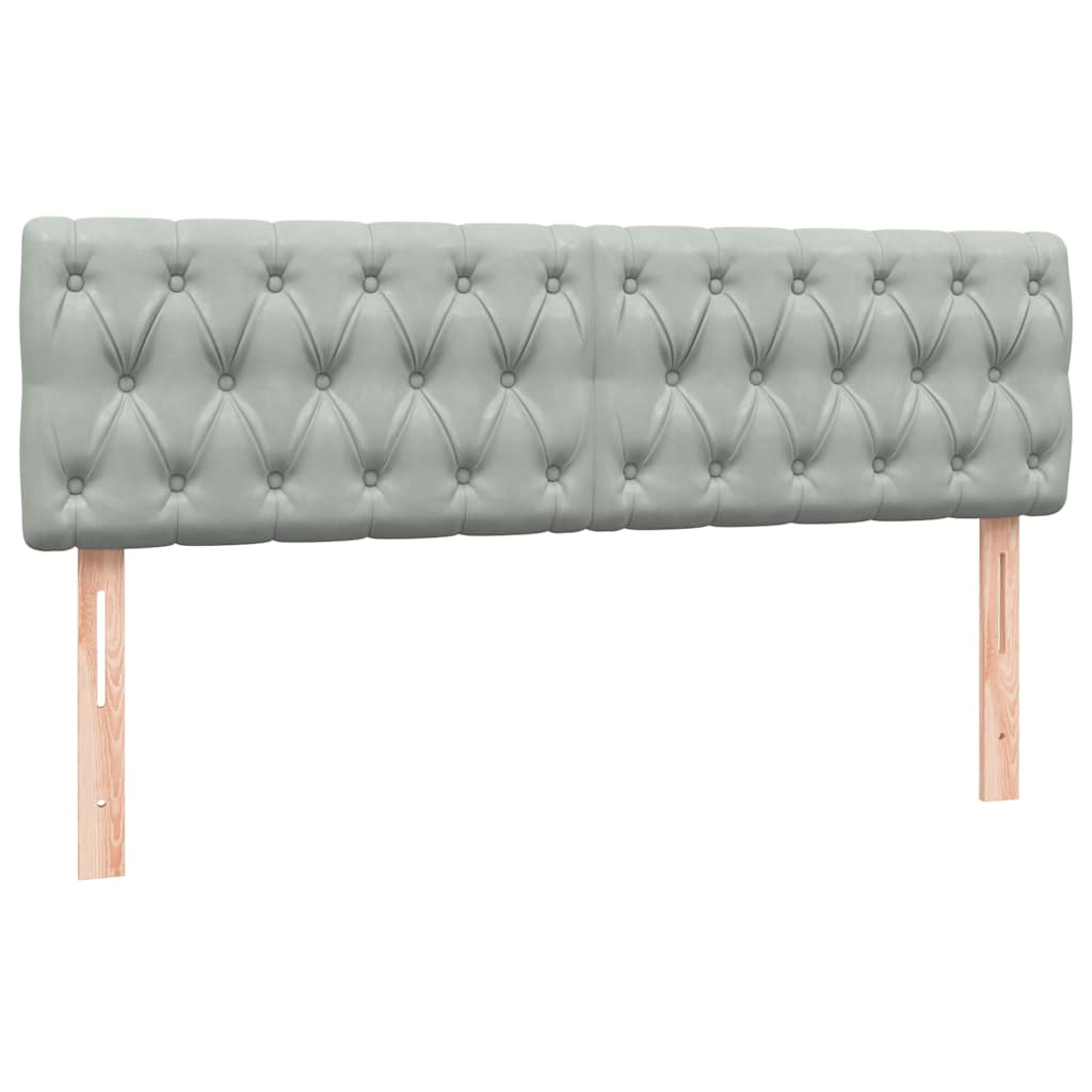 vidaXL Boxspringbett mit Matratze Hellgrau 140x210 cm Samt