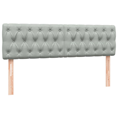 vidaXL Boxspringbett mit Matratze Hellgrau 140x210 cm Samt