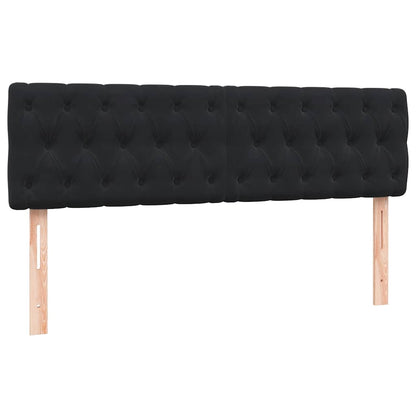 vidaXL Boxspringbett mit Matratze Schwarz 140x210 cm Samt