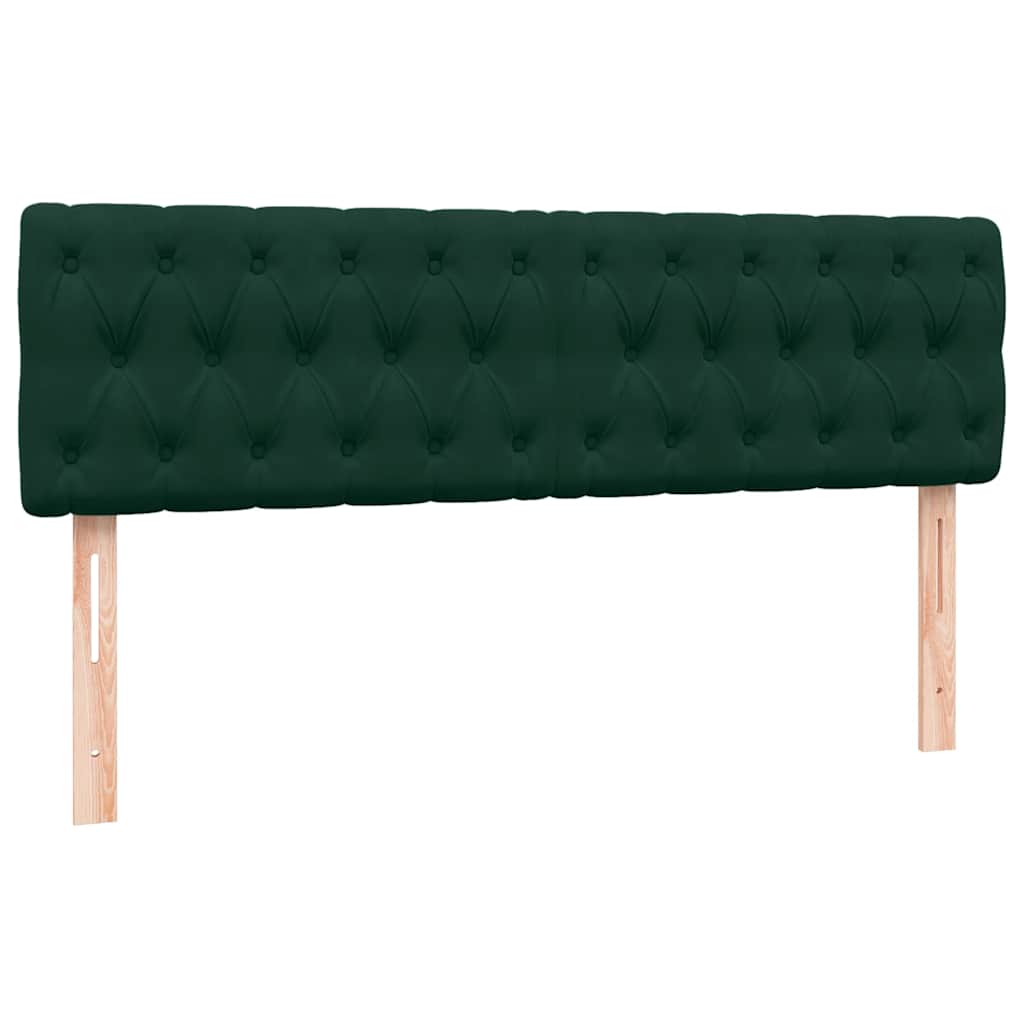 vidaXL Boxspringbett mit Matratze Dunkelgrün 140x210 cm Samt