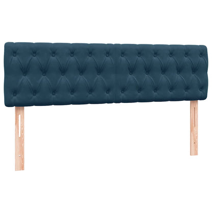 vidaXL Lit boxspring avec matelas bleu foncé 140x210 cm velours