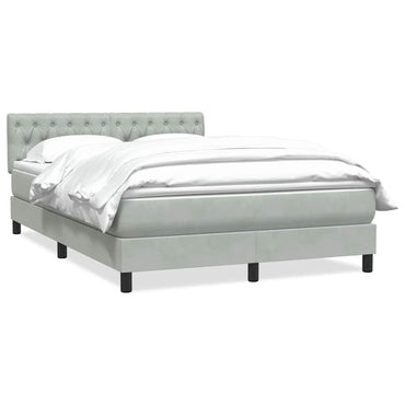 vidaXL Lit tapissier avec matelas Gris clair 160x210 cm Velours