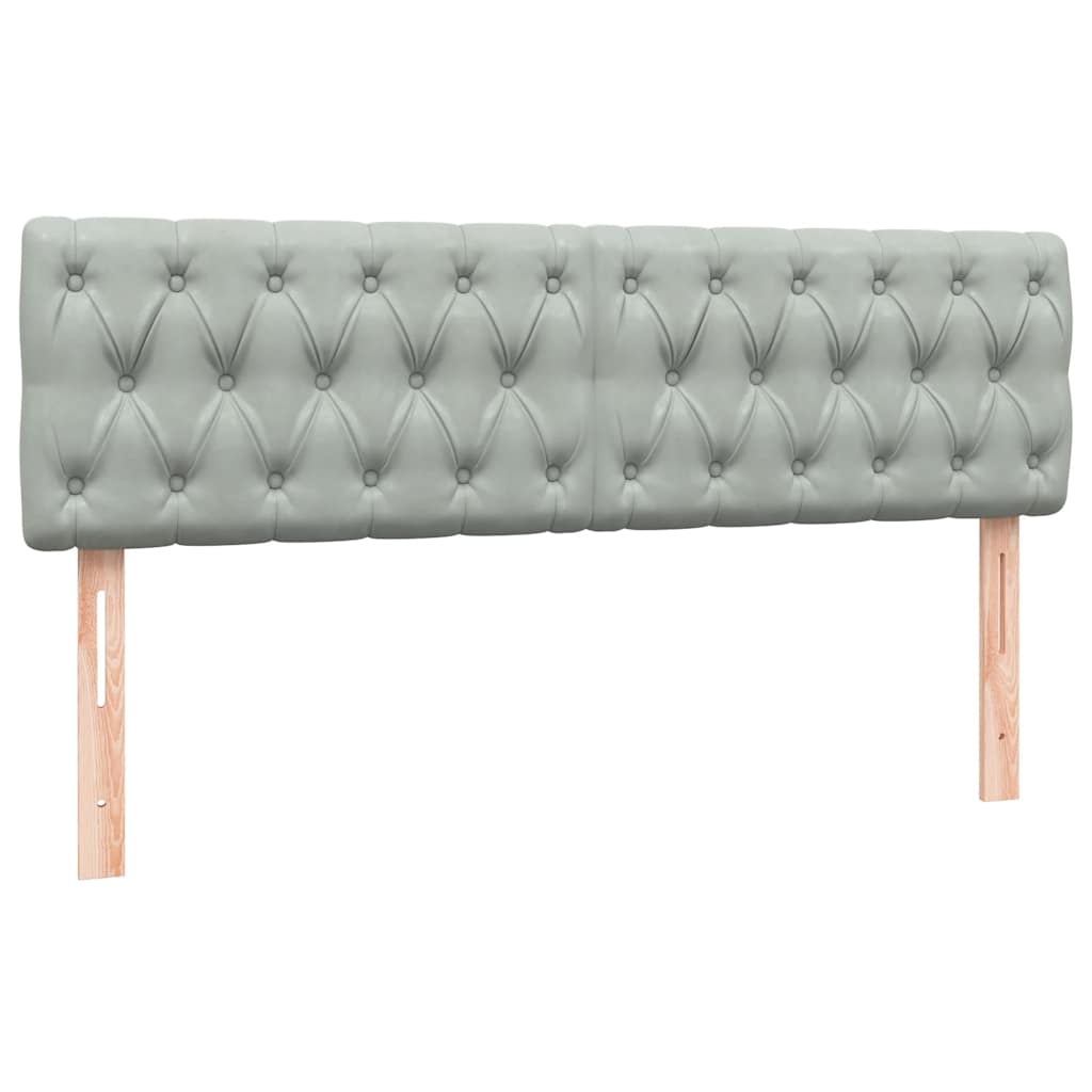 vidaXL Boxspringbett mit Matratze Hellgrau 160x210 cm Samt