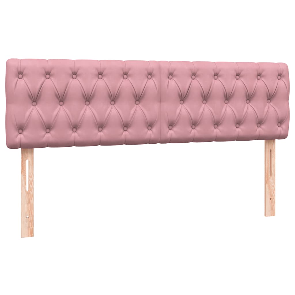 vidaXL Boxspringbett mit Matratze Rosa 160x210 cm Samt