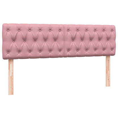 vidaXL Boxspringbett mit Matratze Rosa 160x210 cm Samt