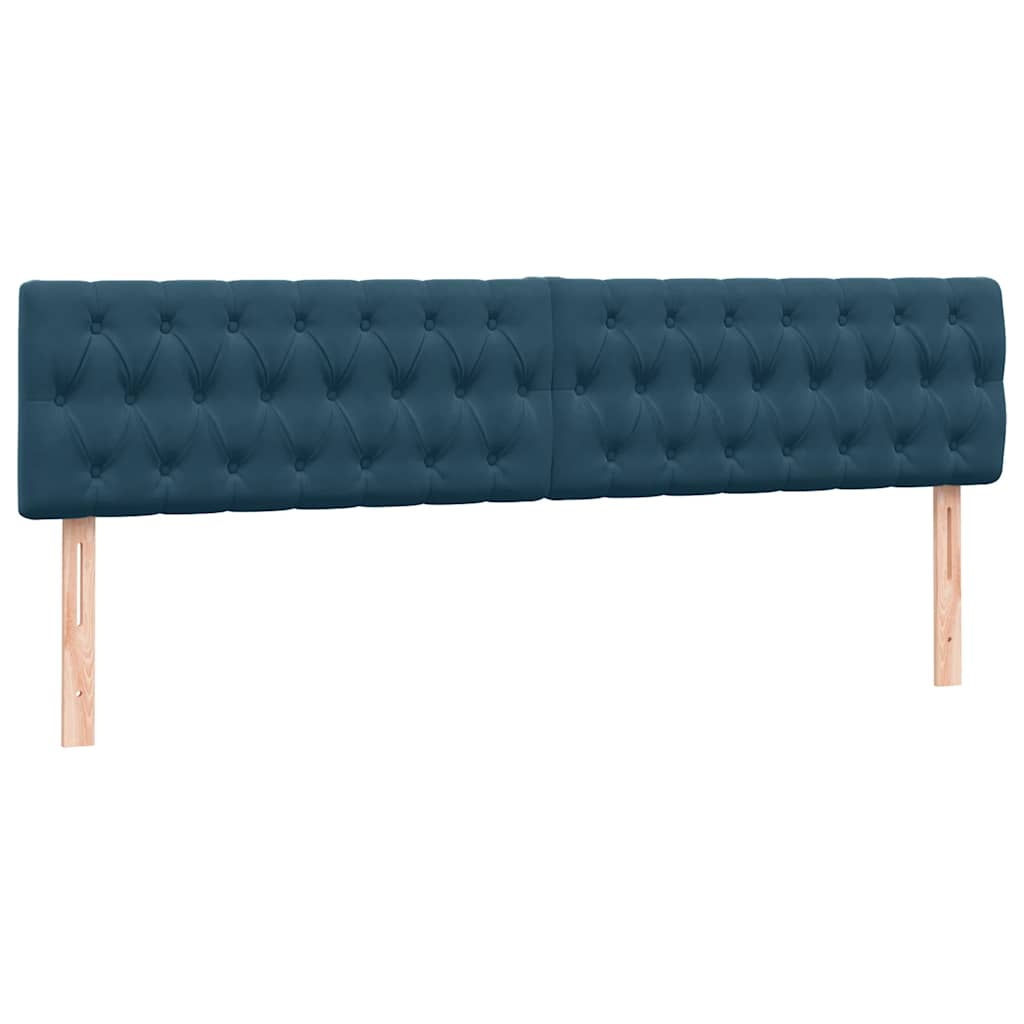 vidaXL Boxspringbett mit Matratze Dunkelblau 180x210 cm Samt