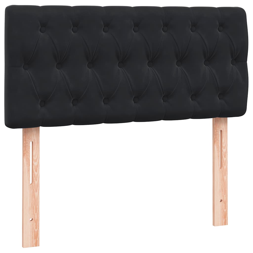 Boxspringbett mit Matratze Schwarz 80x220 cm Samt