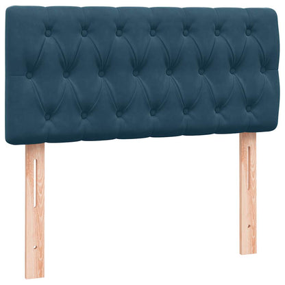 vidaXL Boxspringbett mit Matratze Dunkelblau 80x220 cm Samt