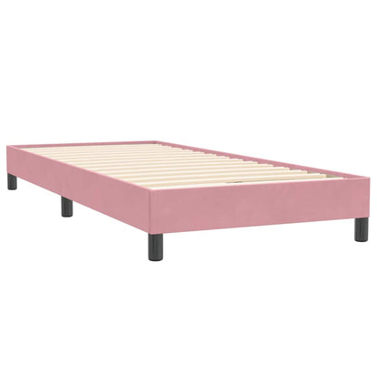 vidaXL Boxspringbett mit Matratze Rosa 80x220 cm Samt