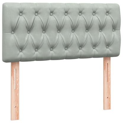 vidaXL Boxspringbett mit Matratze Hellgrau 90x220 cm Samt