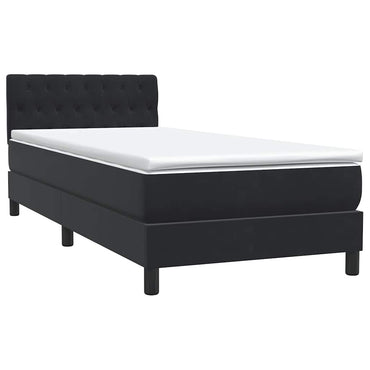 vidaXL Lit coffre avec matelas Noir 90x220 cm Velours