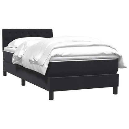 vidaXL Boxspringbett mit Matratze Schwarz 90x220 cm Samt