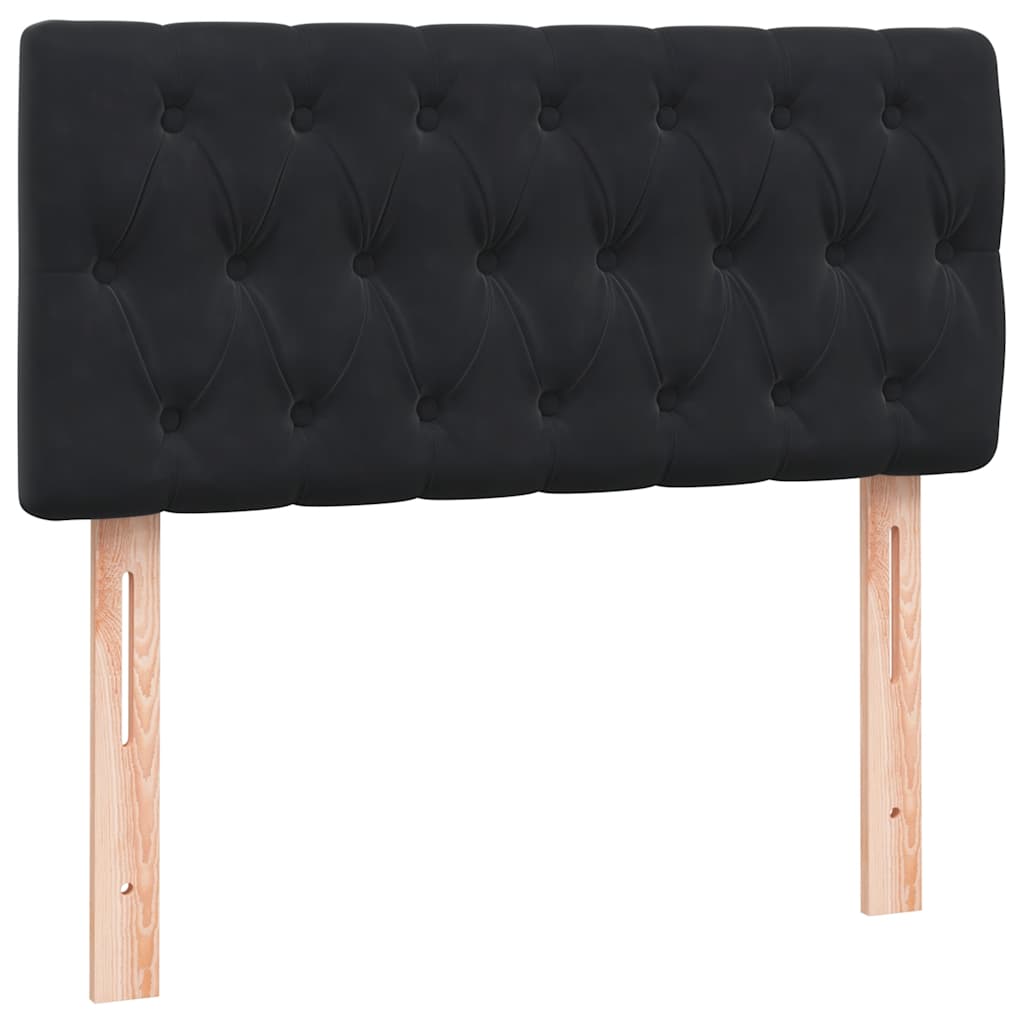 vidaXL Boxspringbett mit Matratze Schwarz 90x220 cm Samt