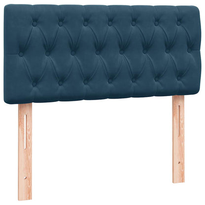 vidaXL Boxspringbett mit Matratze Dunkelblau 90x220 cm Samt