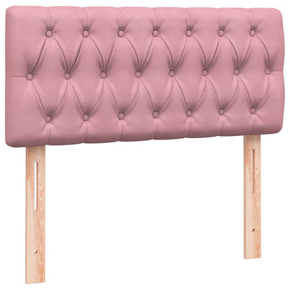 vidaXL Boxspringbett mit Matratze Rosa 90x220 cm Samt
