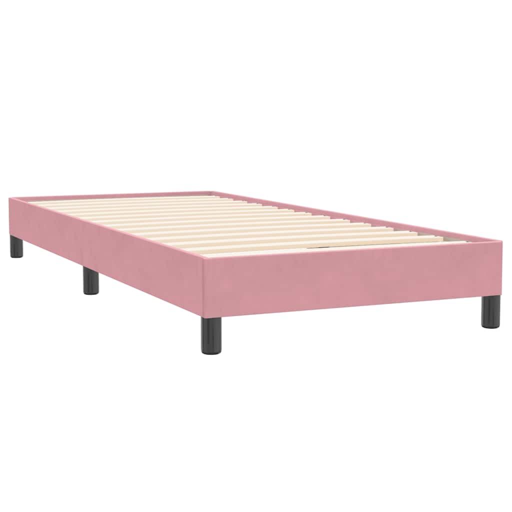 vidaXL Boxspringbett mit Matratze Rosa 90x220 cm Samt