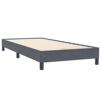 vidaXL Lit continental avec matelas gris foncé 100x220 cm Velours