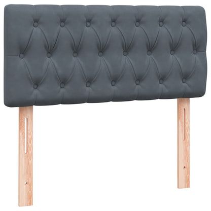 vidaXL Lit continental avec matelas gris foncé 100x220 cm Velours