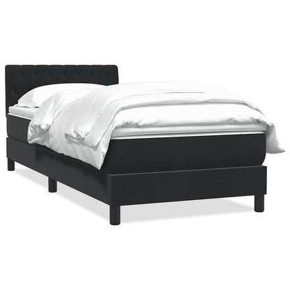 vidaXL Boxspringbett mit Matratze Schwarz 100x220 cm Samt