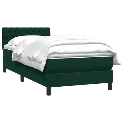 vidaXL Lit continental avec matelas Vert foncé 100x220 cm Velours