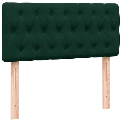vidaXL Lit continental avec matelas Vert foncé 100x220 cm Velours