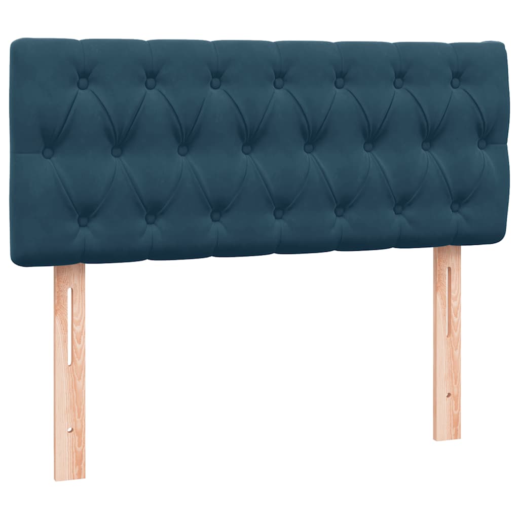 vidaXL Boxspringbett mit Matratze Dunkelblau 120x220 cm Samt