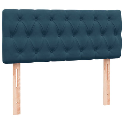 vidaXL Boxspringbett mit Matratze Dunkelblau 120x220 cm Samt